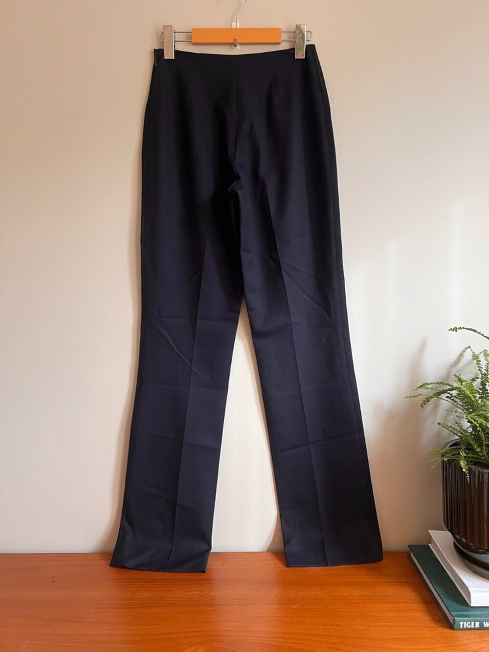 Ralph Lauren Black Label Navy, Wool Blend Wide Leg Trousers | Size 2 - Picture 3 of 11